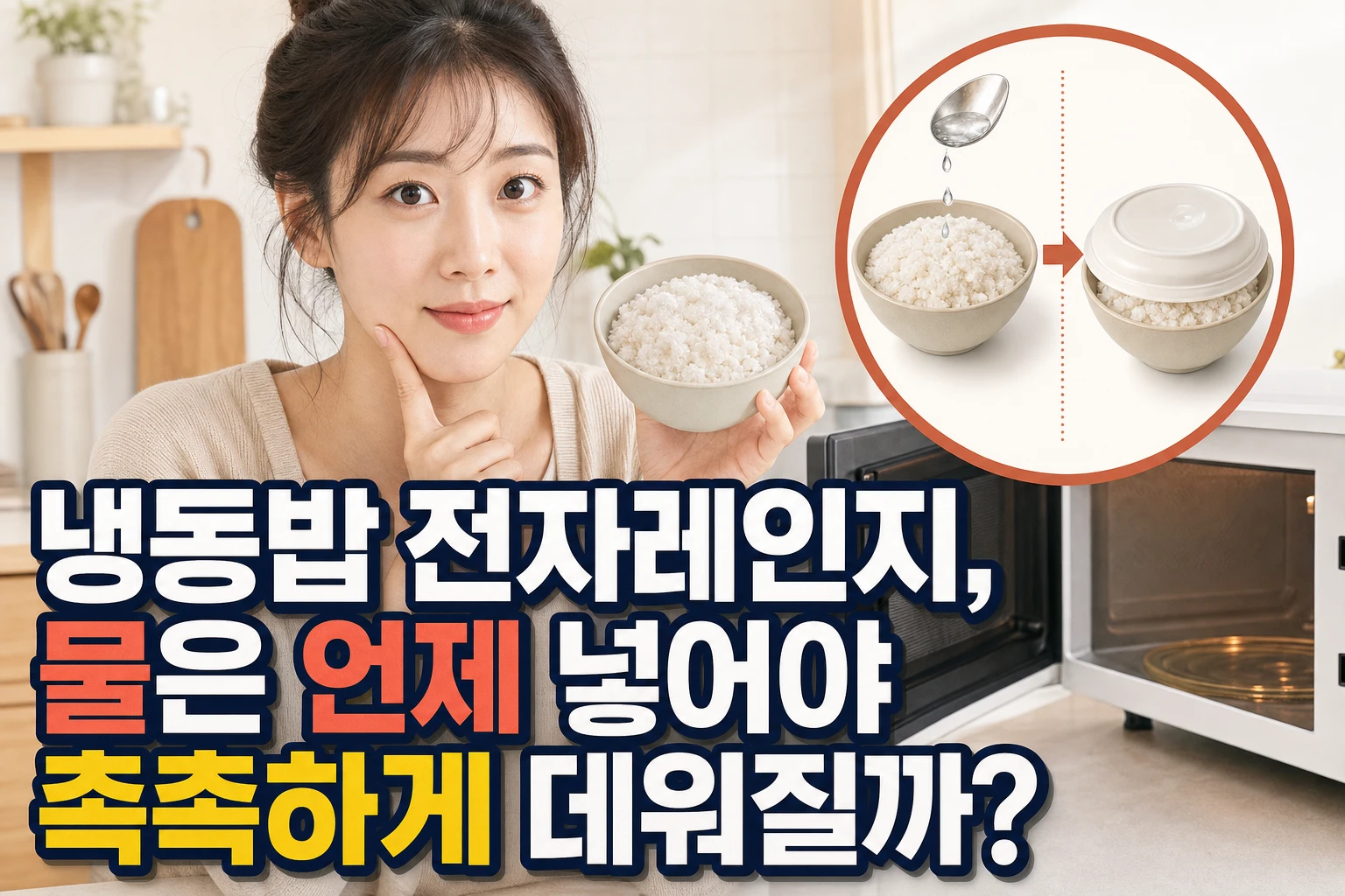 냉동밥 전자레인지, 물은 언제 넣어야 촉촉하게 데워질까?