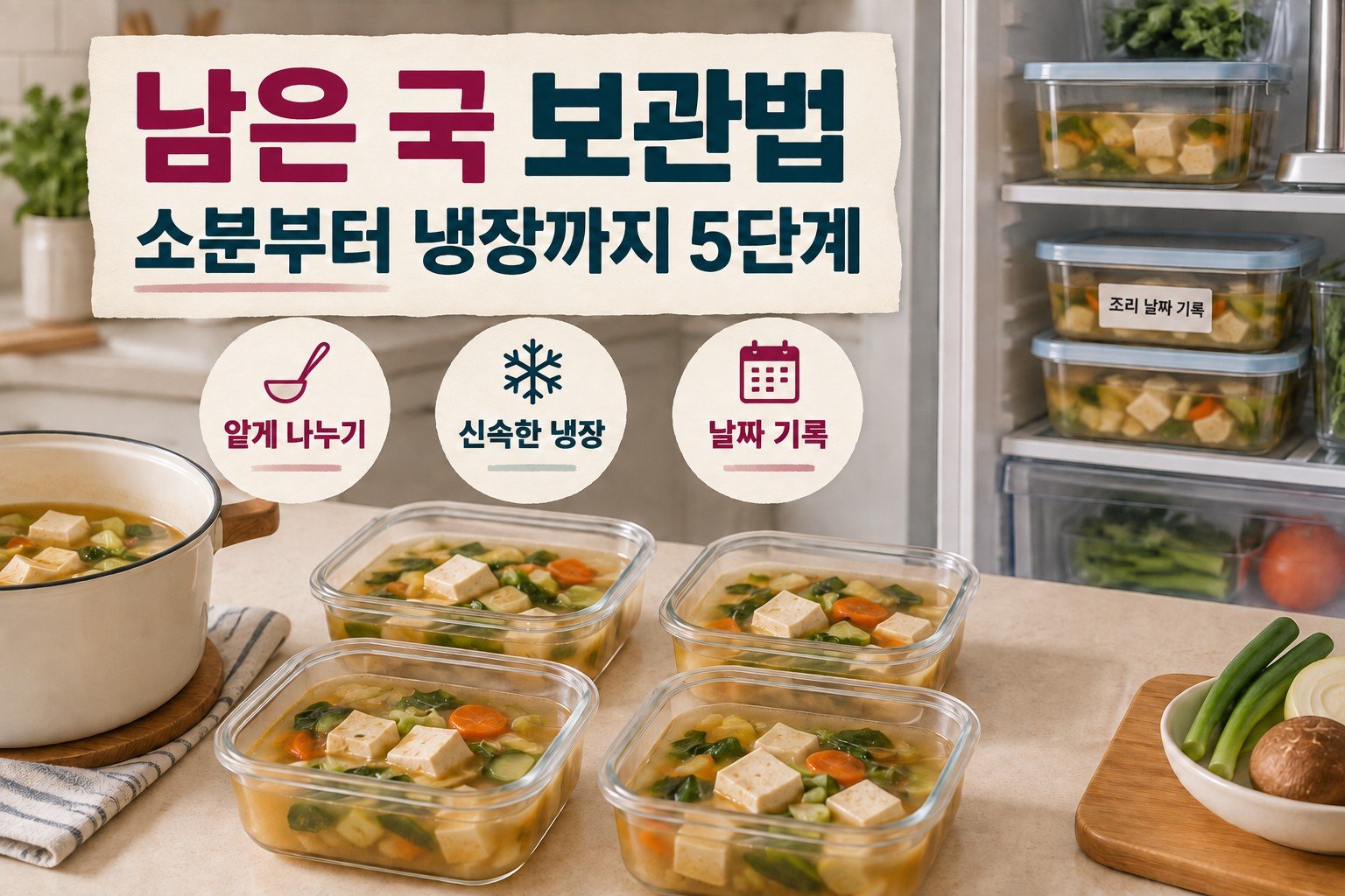 남은 국 보관법: 냉장·소분 전 확인할 5단계