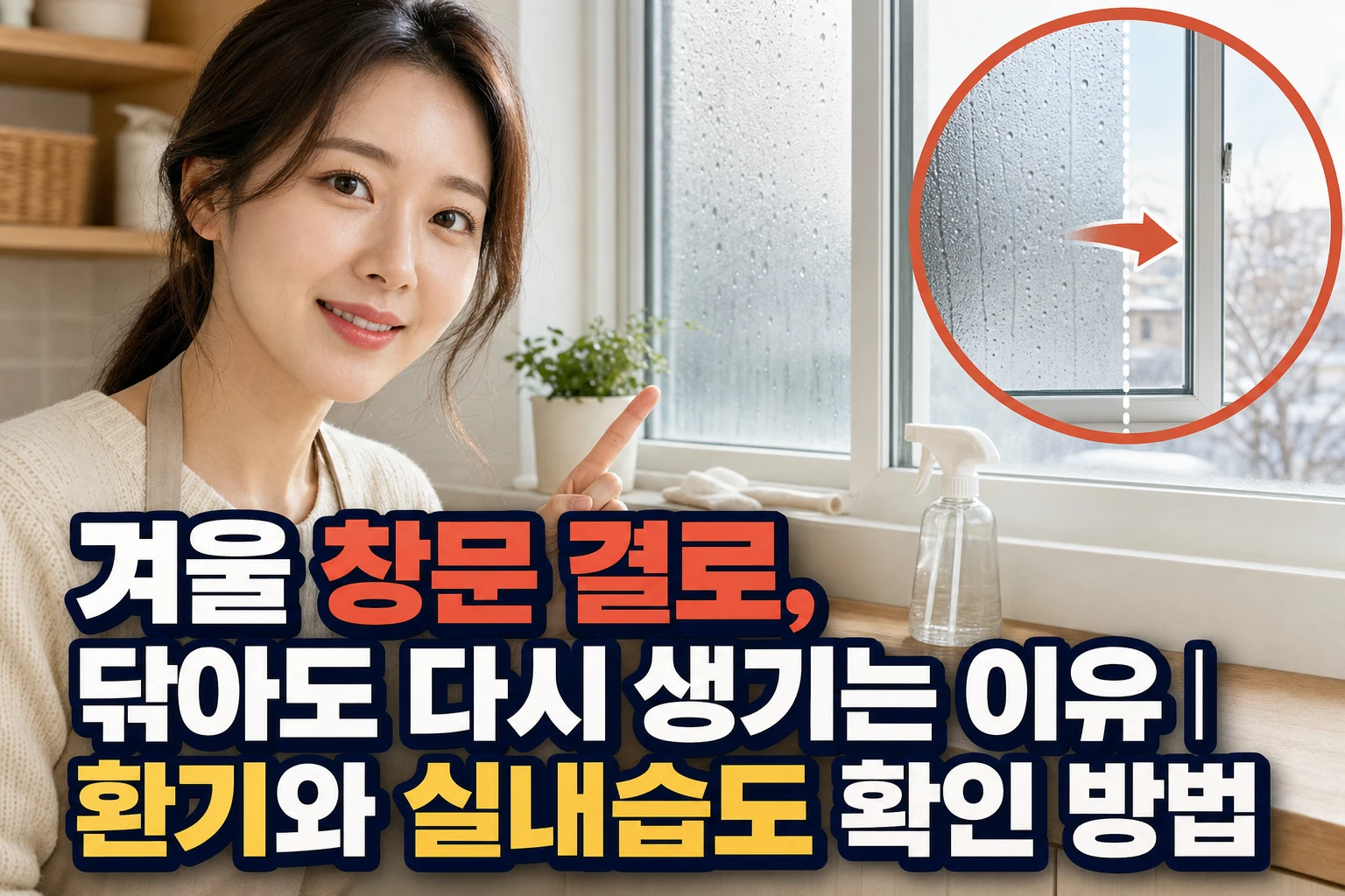 겨울 창문 결로, 닦아도 다시 생기는 이유|환기와 실내습도 확인 방법